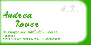 andrea kover business card